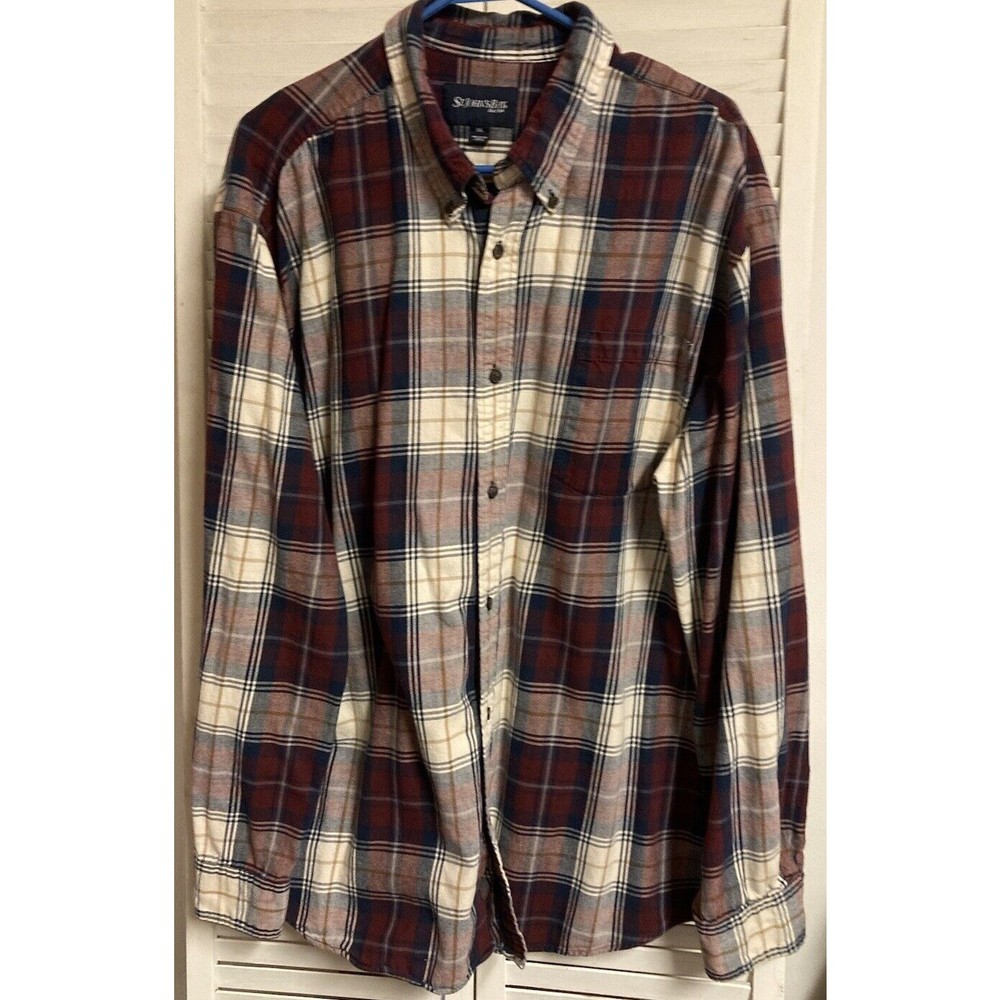 St. John’s Bay Men’s Size XXL Plaid Long Sleeve Button Down Shirt